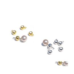 Earring Back Ring Ball Ear Stoppers Gold Sier Plated Round Plugs For Jewelry Making Diy Accessories Drop Delivery Findings Components Otttb