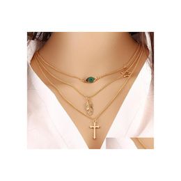 Pendant Necklaces Fashion Infinity Wedding Party Event 18K Gold Plated Chain Elegant Jewellery Beautifly Cr Yydhhome Drop Delivery Pend Dhruv