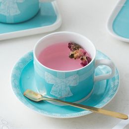 Cups Saucers Nordic Luxury Coffee Cup And Saucer Modern Design Art Tea Ceramic Mug Set Breakfast Creativity Tazas Mugs Cute
