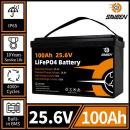 24V Lifepo4 Battery Pack 100AH Rechargeable Lithium Battery with BMS for Motor EV RV Outdoor Power Solar Energy Storage System