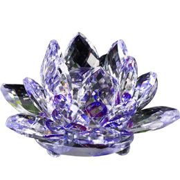 Decorative Figurines Objects & Quartz Crystal Lotus Flower Crafts Glass Paperweight Fengshui Ornaments 2023 Home Wedding Party Decor Gifts S