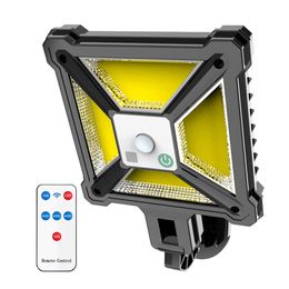 Solar Wall Lights 88LED 4COB Spotlight PIR Motion Sensor Outdoor Waterproof Solar Powered Sunlight for Garden