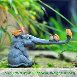 Decorative Objects Figurines Everyday collection lucky elephant figurines fairy garden animal ornaments home decor tabletop decoration souvenir crafts 230204