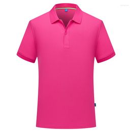 Men's Polos Solid Color Short-sleeved POLO Shirt Lapel High Quality Wear