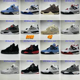 2023 Basketball Shoes Jumpman 4 4s University Blue Sail Violet Midnight Navy Cool Grey Oreo Bred Black Cat Dark Man Sneakers Trainers With US14