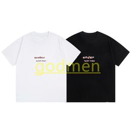 Mens Fashion Brand Black White T Shirt Summer Short Sleeve Tees Men Womens Digital Gradient Letter Print Tops Size XS-L