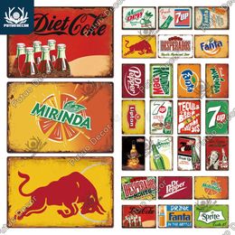 Putuo Decor Soft Drink Metal Tin Sign Vintage Sign Tin Plaque Retro Metal Posters for Kitchen Bar Pub Club Man Cave Home Wall Decor w01