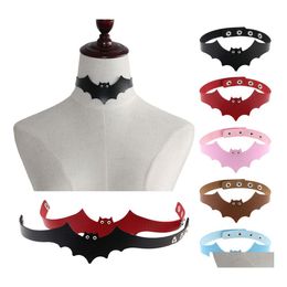 Chokers Fashion Sexy Pu Leather Bat Wing Harness Necklace For Women Men Rock Collar Punk Gothic Choker Torques Handmade Jewellery Gift Ottwu