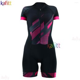 Racing Sets KafiCycling Female Monkey Promotion Elegant Triathlon Clothing To Brazil Summer Short Sleeve Bodysuit