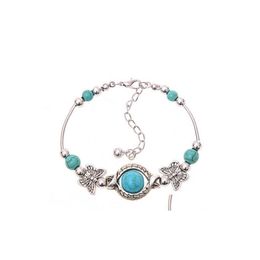 Charm Bracelets Bracelet Wholesale Fashion Vintage Turquoise Women Jewellery Accessories Infinity Bohemian Sier Nanashop Drop Delivery Dhwtp