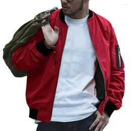 Men's Jackets Stylish Flight Jacket Retro Male Coat Fine Stitching Zipper Pockets Dressing