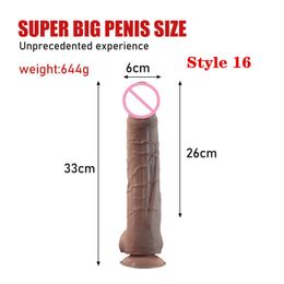 Dildo Realistic Powerful Suction Cup Elastic Sex Toys Bend Axis g Spot for Women 0804