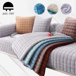 Chair Covers Solid Colour Nonslip Sofa Cover Thicken Soft Plush Cushion Towel for Living Room Furniture Decor Slipcovers Couch 230204