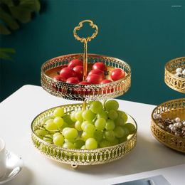 Plates European Moetal Plate Snack Fruit Storage Cake Stand Living Room Home Decoration Accessories Jewelry Organizer Trays Decorative
