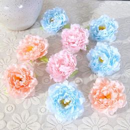 Decorative Flowers 5pcs Peony Artificial Flower Silk Fake For Wedding Home DIY Wreath Gift Box Decoration