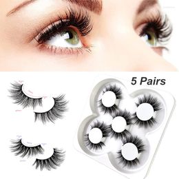 False Eyelashes FAIRYTIS 5 Pairs Natural 3D Silk Lashes Soft Volume Full Striped Makeup For Beauty S42Q-S817Q