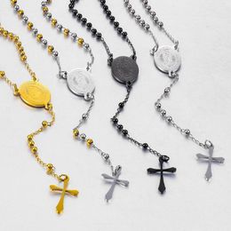 Chains Fashion Cross Rosary Necklace Classic Prayer Jesus Chain Men And Women Jewelry