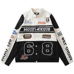 Men's Jackets Street Fashion Retro Detachable Motorcycle Baseball Uniform Women Harajuku Style Casual Loose Jackets Fashion Joker Couple Coats 230203