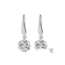 Dangle Chandelier Sterling Sier Earrings Gemstone Big Long Geometric Drop Cubic Zirconia Statement Crystal Earring Yydhhome Delive Dhkne