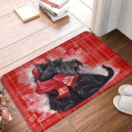 Carpets Yorkshire Terrier Christmas Doormat Rectangle Bathroom Kitchen Floor Carpet Door Rug Dog Animal Anti-slip Area Rugs