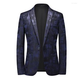 Men's Suits 2023 Slim Small Suit Jacket Youth Korean Style Trendy Tops Men Solid Colour Irregular Printing Large Size Single West