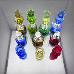 Glass Smoking Pipe Water Hookah Old Coloured glass alcohol lamp cigarette accessories