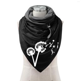 Scarves Fashion Women Printing Button Shawl Scarf Soft Wrap Casual Warm Windproof Hair Bulk Plaid For