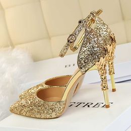 Sapatos de vestido mulheres saltos baixos sandálias 7,5 cm de 9,5 cm de altura Sandles Wedding Bridal Party Heels Selta Torno