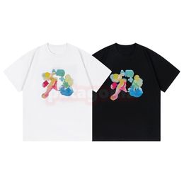 Men Womens High Fashion T Shirt High Street Watercolour Printing Tees Couples Short Sleeve Summer Tops Size XS-L