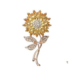 Pins Brooches Sunflower Diamond Brooch High Archives The Sun Flower Drop Delivery Jewelry Dhvc7