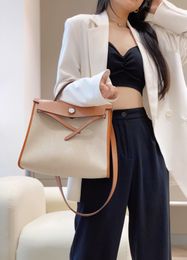 Модельерская сумка-тоут 10А, роскошная сумка высшего качества, холст, внутренний и внешний шов, женская сумка через плечо из воловьей кожи, кошелек большой вместимости