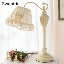 Table Lamps Princess Fabric For Living Room Bedroom Bedside Desk Lamp Stand Light Fixtures Led Standing Lights Home Art Decor