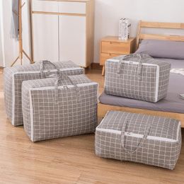 Storage Bags Quilt Bag Oversized Cotton And Linen Floor Stall Washable Dustproof Thickening Moving