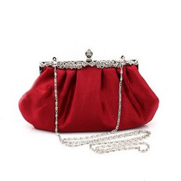 Evening Bags Fashion Design Long Full Dress Solid Color Red Women Wedding Clutches Handbags Lady Party Tote Purse WY32 230204