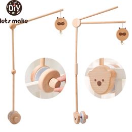 Rattles Mobiles Let's Make Baby Mobile Crib Bed Bell Toy Windup Movement Music Box Hanging Bed Bell Holder For Bracket Infant Crib Toy Gift 230203