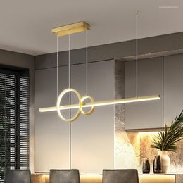 Pendant Lamps Nordic Led Lights Modern Design Ceiling Hanging Lamp Chandelier For Dining Room Living Office Gold 42W Designer