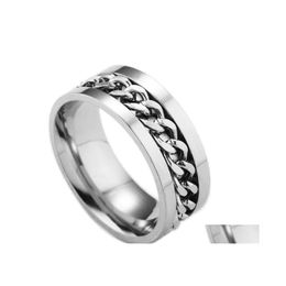 Band Rings Fashion Jewellery Stainless Steel Ring Chain Rotatable Bottle Opener Drop Delivery Dho6I