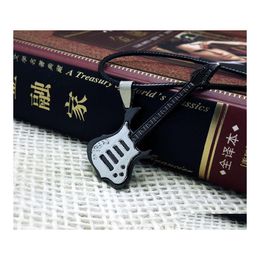 Pendant Necklaces Pretty Guitar Necklace Beautifly Hip Hop Rock Jewelry Gift Music Leather Choker Nanashop Drop Delivery Pendants Dhjha
