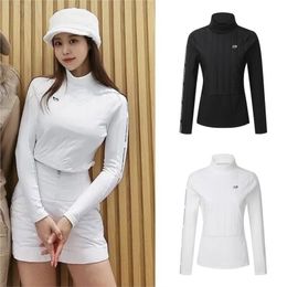 Outdoor TShirts Golf Thickened Casual Turtleneck Tops Long Sleeve Soft Thermal Shirts for Women The same style Men 230203