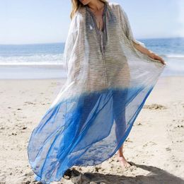 Women's Swimwear Kaftan Beach Chiffon Cover Up Pareos De Playa Mujer Wear Oversize Bikini Robe Plage Sarong TunicWomen's