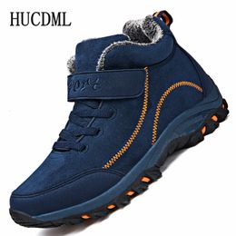 Safety Shoes Waterproof Winter Men Boots Suede Warm Snow Women Boots Men Work Casual Shoes High Top High-top Non-slip Ankle Boots 230203