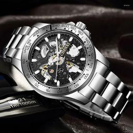 Wristwatches Relogio Masculino CHENXI Mechanical Watch Men Skeleton Automatic Stainless Steel Man Male Clock