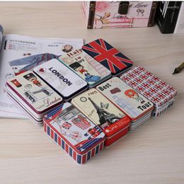 Storage Boxes 1Pc Classic British London Styles Metal Box Rectangular Candy Tin With Lid Organiser For Money Coin Card