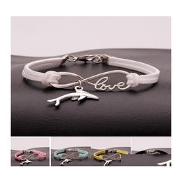 Charm Bracelets Metal Animal Dolphin Women Infinity Love Veet String Rope Warp Bangle For Men S Simple Jewelry In Bk Drop Delivery Otbhk