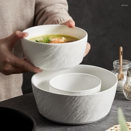 Bowls Creative Ceramic Bowl Abrasive Stone Texture Decorative Living Room Fruit Salad European Breakfast Table Bread Organizer