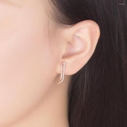 Stud Earrings Brand Women 925 Pure Silver Wave Fashionable Lady Accessories Shiny Zircon Birthday Party Presents