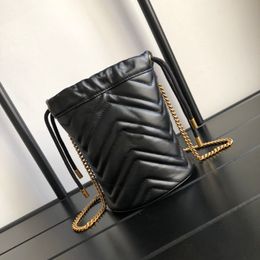 Mini bucket bag Luxury women handbag Crossbody designer bag Single shoulder bag Postman bag Chain purse Drawcord closure shopping belt 5A quality