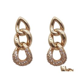 Dangle Chandelier Fashion Jewelry Vintage S925 Sier Post Geometric Chain Rhinstone Earrings Stud Drop Delivery Dhocj