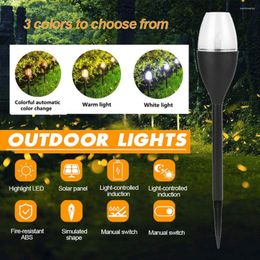 Solar Candle Light Outdoor Waterproof LED Landscape Floor Lamp Villa Garden Decoration Lawn