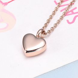 Pendant Necklaces Hold Blank Small Heart Cremation Urn Stainless Steel Ashes Keepskae Memorial Jewlery For DIY Necklace/Bracelet